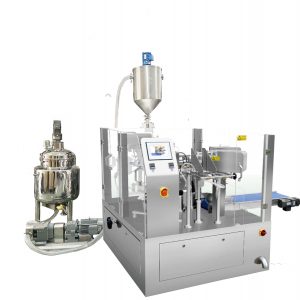 දියර සහ පේස්ට් සඳහා පිස්ටියන් ෆිලර් සමඟ ස්වයංක්‍රීයව පෙර සාදන ලද බෑග් පිරවුම් මුද්‍රා ඇසුරුම්