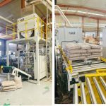 15KG බරැති ලී පෙති පිරවුම් බෑග් පැලටිසින් රේඛාව බෙදා හැරීමට සූදානම්