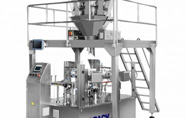 පෙර සැකසූ බෑග ආහාර ධාන්ය පිරවූ මුද්රාව ඇසුරුම් යන්ත්රය