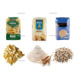 ධාන්ය සඳහා පිරවුම් ලේබල් කිරීමේ ඇසුරුම් සෑදීමේ ස්වයංක්‍රීය පැතලි පහළ බෑගය